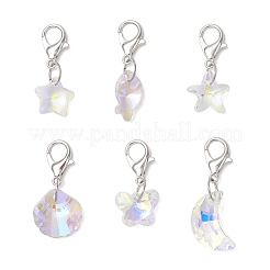 Shell Shape Starfish Star Fish Moon Glass Pendant Decorations&nbsp;HJEW-JM03257