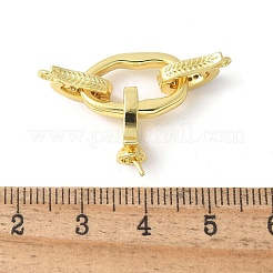 Brass Pave Clear Cubic Zirconia Fold Over Clasps&nbsp;KK-M320-07G