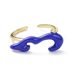 Brass Enamel Cuff Rings&nbsp;RJEW-P023-24G