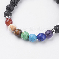 Natural Lava Rock Beads Stretch Bracelets&nbsp;BJEW-I241-13A