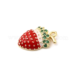 Brass Micro Pave Cubic Zirconia Pendants&nbsp;KK-D408-02KCG-01