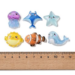Luminous  Marine Animal Opaque Resin Cabochons&nbsp;RESI-Z052-01