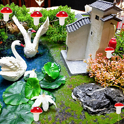 100Pcs Plastic Plant Mini Miniatures Artificial Mushroom&nbsp;AJEW-CA0003-71