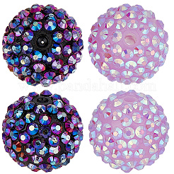 40Pcs 2 Colors AB-Color Resin Rhinestone Beads&nbsp;RESI-PA0001-28