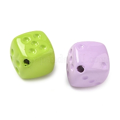 Spray Printed Opaque Acrylic Beads&nbsp;OACR-P031-01B