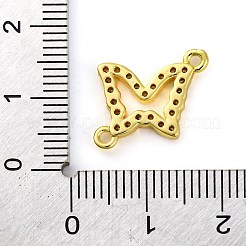 Brass Micro Pave Clear Cubic Zirconia Butterfly Links Connector Charms&nbsp;KK-A230-03C-G