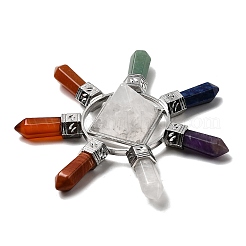 Natural Mixed Stone Pyramid & 7 Chakra Points Energy Generator&nbsp;DJEW-K011-A