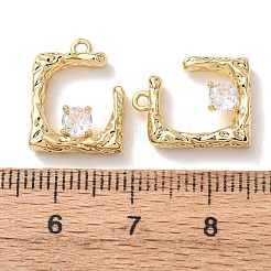 Brass Micro Pave Cubic Zirconia Pendants&nbsp;KK-A295-02B-G