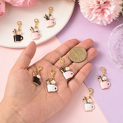 8Pcs 4 Styles Alloy Enamel Pendant Decorations&nbsp;HJEW-YW00467