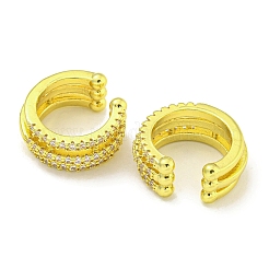 Brass Micro Pave Cubic Zirconia Cuff Earrings&nbsp;EJEW-C104-064G