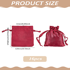 16Pcs Satin Jewelry Pouches Bags&nbsp;ABAG-LP0001-25A
