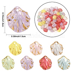 100Pcs Opaque Acrylic Pendants&nbsp;MACR-YW0004-08A