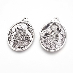 Tibetan Style Alloy Pendants&nbsp;TIBEP-X0185-43AS