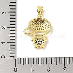 Rack Plating Brass Cubic Zirconia Pendants&nbsp;KK-S380-30G-05