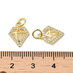Rack Plating Brass Micro Pave Cubic Zirconia Pendants&nbsp;KK-K377-72G