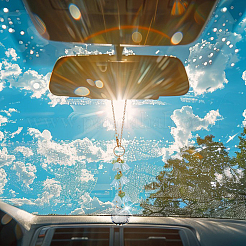Glass & Resin Lily of the Valley Car Hanging Ornaments&nbsp;HJEW-DR00053