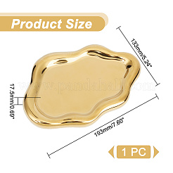 Cloud Shape Plated Golden Handmade Porcelain Desktop Storage Tray&nbsp;AJEW-WH0413-39