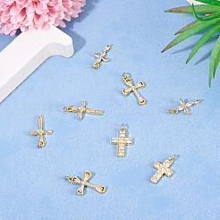 8Pcs 4 Styles Brass Micro Pave Cubic Zirconia Pendants&nbsp;KK-TA0002-91