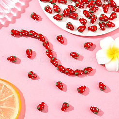 60Pcs Handmade Lampwork 3D Strawberry Beads&nbsp;LAMP-LT0001-03