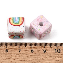Printed Opaque Acrylic Beads&nbsp;AC-CBA4549-01