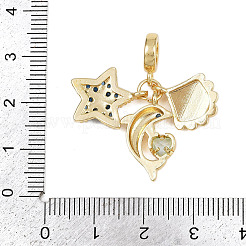 Rack Plating Brass Micro Pave Cubic Zirconia Pendants&nbsp;KK-M309-32G