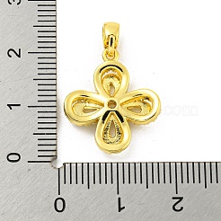 Brass Micro Pave Clear Cubic Zirconia Pendants&nbsp;KK-P263-06B-G