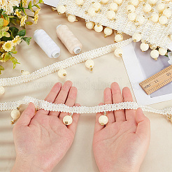 Polyester Lace Trim&nbsp;OCOR-WH0067-60A