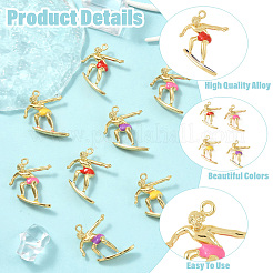 8Pcs 4 Colors Alloy Enamel Pendants&nbsp;FIND-YW0013-04
