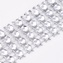 4 Rows Plastic Diamond Mesh Wrap Roll&nbsp;OCOR-WH0048-01B-2cm