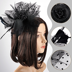 Polyester Mesh Hair Bands&nbsp;OHAR-WH0034-11