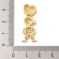 Rack Plating Brass Micro Pave Cubic Zirconia Pendants&nbsp;KK-L220-018G-01