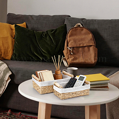 4Pcs Wood & Hemp Rope Baskets Storage Box&nbsp;AJEW-TW0001-33