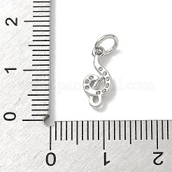 Brass Micro Pave Clear Cubic Zirconia Charms&nbsp;KK-A273-14P