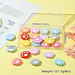 22Pcs 11 Colors Cat Paw Print Food Grade Eco-Friendly Silicone Focal Beads&nbsp;SIL-CJ0001-34