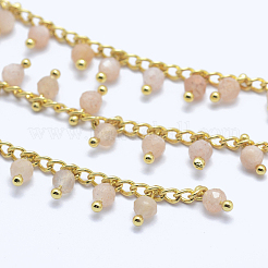Natural Sunstone Handmade Beaded Chains&nbsp;CHC-P003-11R