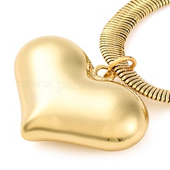 Brass Heart Pendant Necklaces&nbsp;NJEW-S009-02G