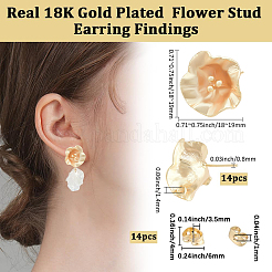 14Pcs Brass Stud Earrings Findings&nbsp;KK-BBC0020-88