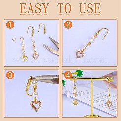 20Pcs Brass Micro Pave Clear Cubic Zirconia Earring Hooks&nbsp;ZIRC-SZ0005-08