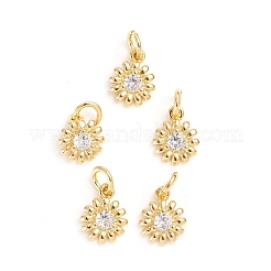 Brass Micro Pave Cubic Zirconia Pendants&nbsp;ZIRC-E164-16G