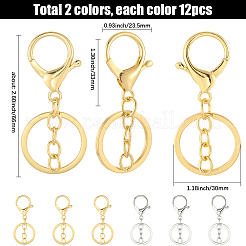 24Pcs 2 Caolors Alloy Keychain Clasps&nbsp;KEYC-SC0001-81