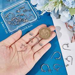 20Pcs 2 Size 304 Stainless Steel Half Hoop Earring Findings&nbsp;STAS-BBC0002-22
