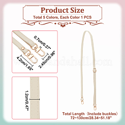 5Pcs 5 Colors PU Imitation Leather Adjustable Bag Straps&nbsp;FIND-WR0009-78B