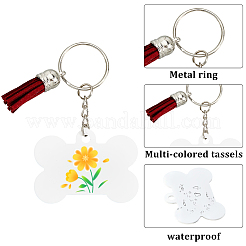 DIY Blank Double-sided Heat Transfer Aluminium Pendant Keychain Making Kits&nbsp;DIY-SP0005-26C