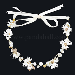 1Pc Simple Crystal Beaded Handmade Hairband for Bride Wedding Bridal Veil Hair Accessories Hair Vine&nbsp;OHAR-CY0001-22