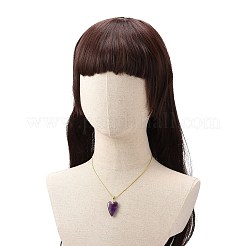 Heart Natural Gemstone Pendant Necklaces&nbsp;NJEW-JN04092