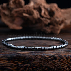 Synthetic Non-magnetic Hematite Beads Stretch Bracelets for Men&nbsp;PE4341