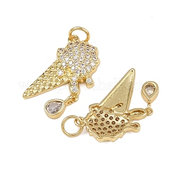 Brass Micro Pave Cubic Zirconia Pendants&nbsp;KK-L241-06G