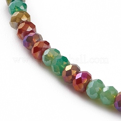 Faceted Rondelle Glass Beads Stretch Bracelets&nbsp;BJEW-JB05793