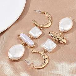 Zinc Alloy Dangle Stud Earrings&nbsp;EJEW-L314-01A