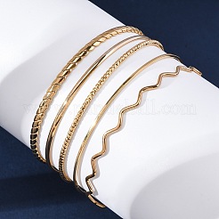 5Pcs 304 Stainless Steel Bangle Set for Women&nbsp;BJEW-S162-01C-G